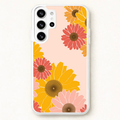 Sunflower Floral Pattern Phone Case for Galaxy S26 Ultra
