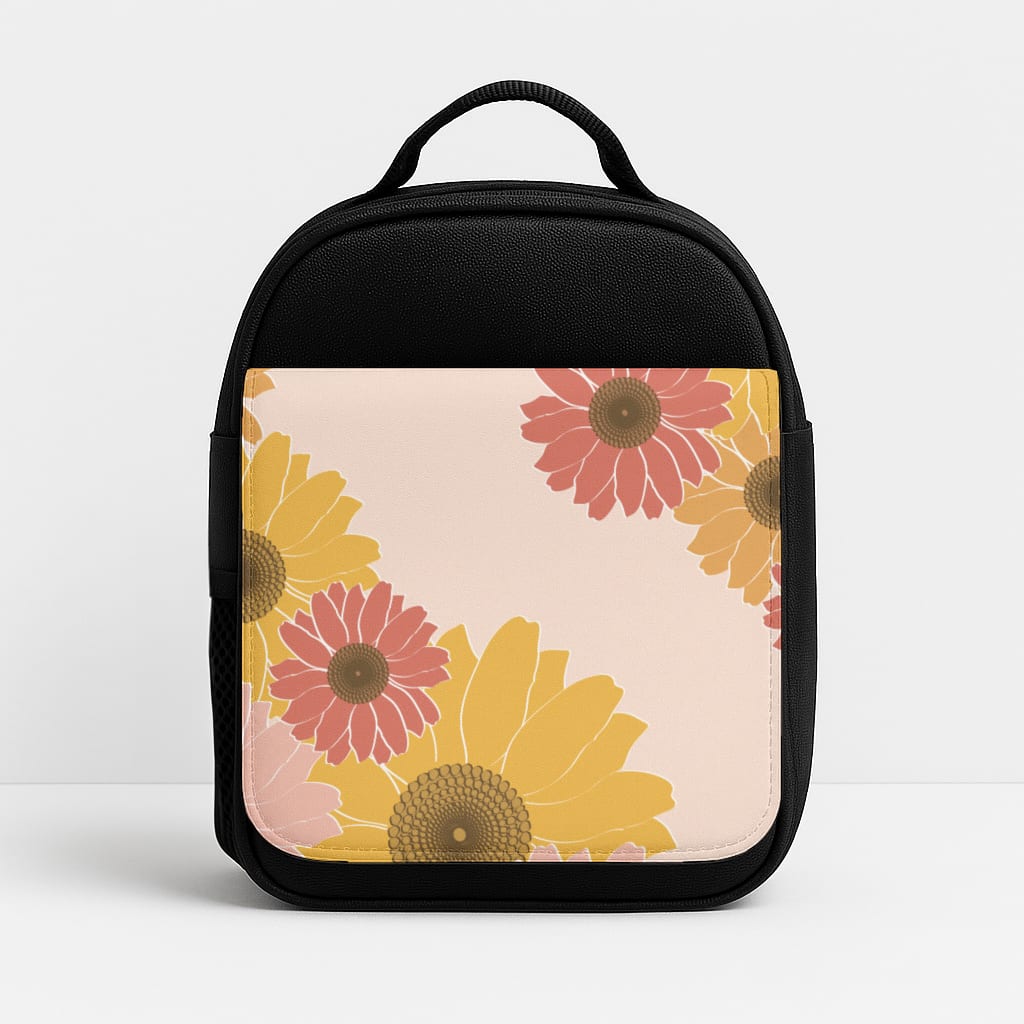 Sunflower Floral Pattern Insulated Lunchbox