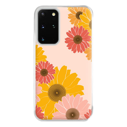 Sunflower Floral Pattern Phone Case for Galaxy S20 Plus