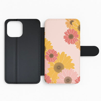 Sunflower Floral Pattern Flip Phone Case