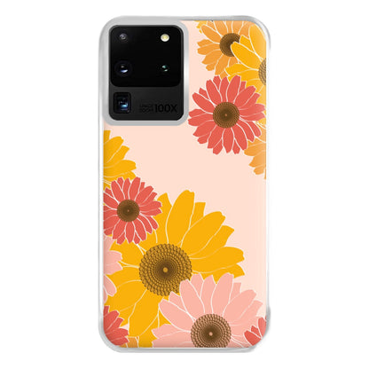 Sunflower Floral Pattern Phone Case for Galaxy S20 Ultra