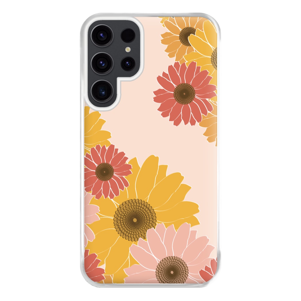 Sunflower Floral Pattern Phone Case for Galaxy S23 Ultra