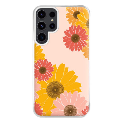 Sunflower Floral Pattern Phone Case for Galaxy S23 Ultra