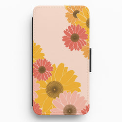 Sunflower Floral Pattern Flip / Wallet Phone Case