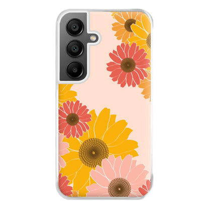 Sunflower Floral Pattern Phone Case for Galaxy A55