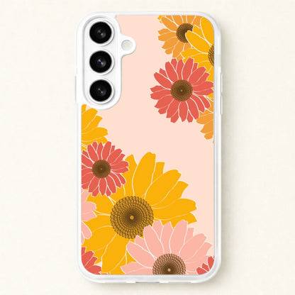 Sunflower Floral Pattern Phone Case for Galaxy S26 Plus