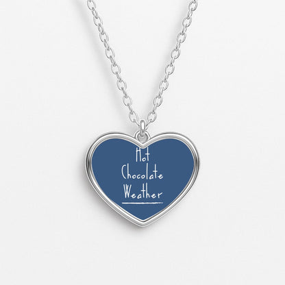 Hot Chocolate Weather Heart Necklace