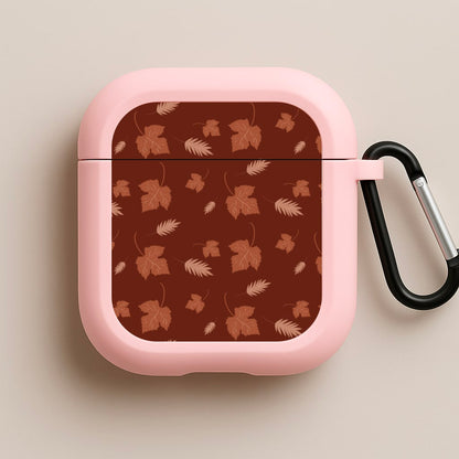 Autumn Leaf Patterns Pink AirPods Case