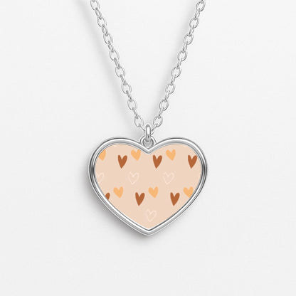 Cute Love Heart Pattern Heart Necklace