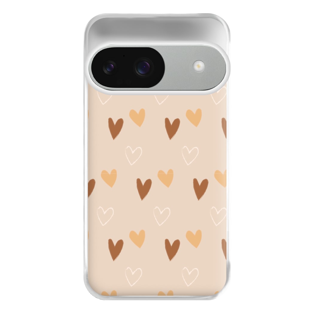 Cute Love Heart Pattern Phone Case for Google Pixel 9 / 9 Pro