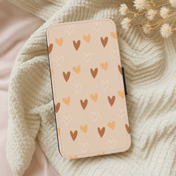 Cute Love Heart Pattern Wallet Phone Case