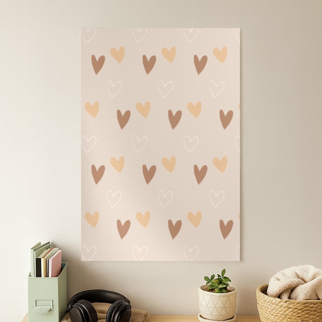 Cute Love Heart Pattern Poster