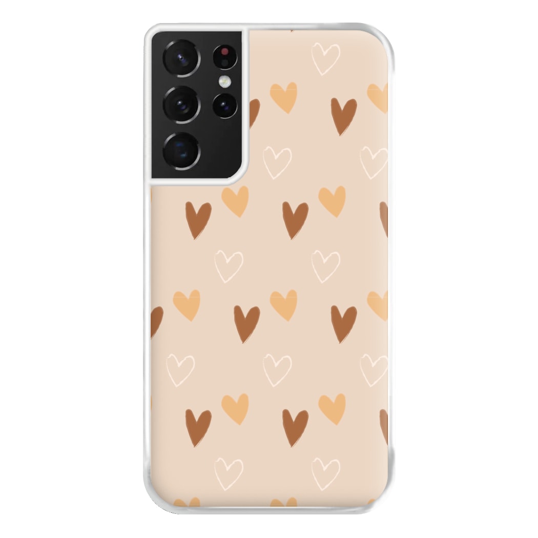 Cute Love Heart Pattern Phone Case for Galaxy S21 Ultra