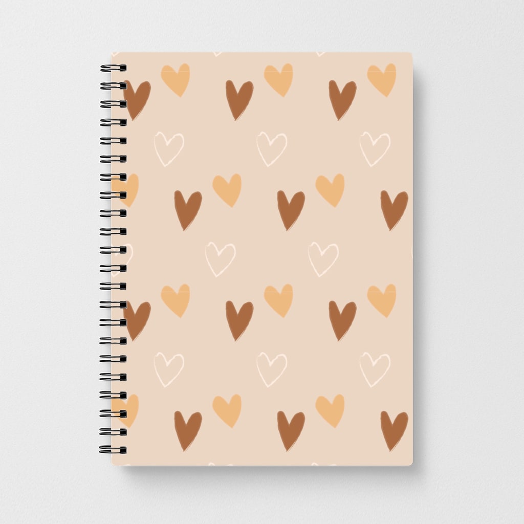 Cute Love Heart Pattern Notebook