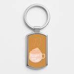 Pumpkin Spice Latte Silver Keyring