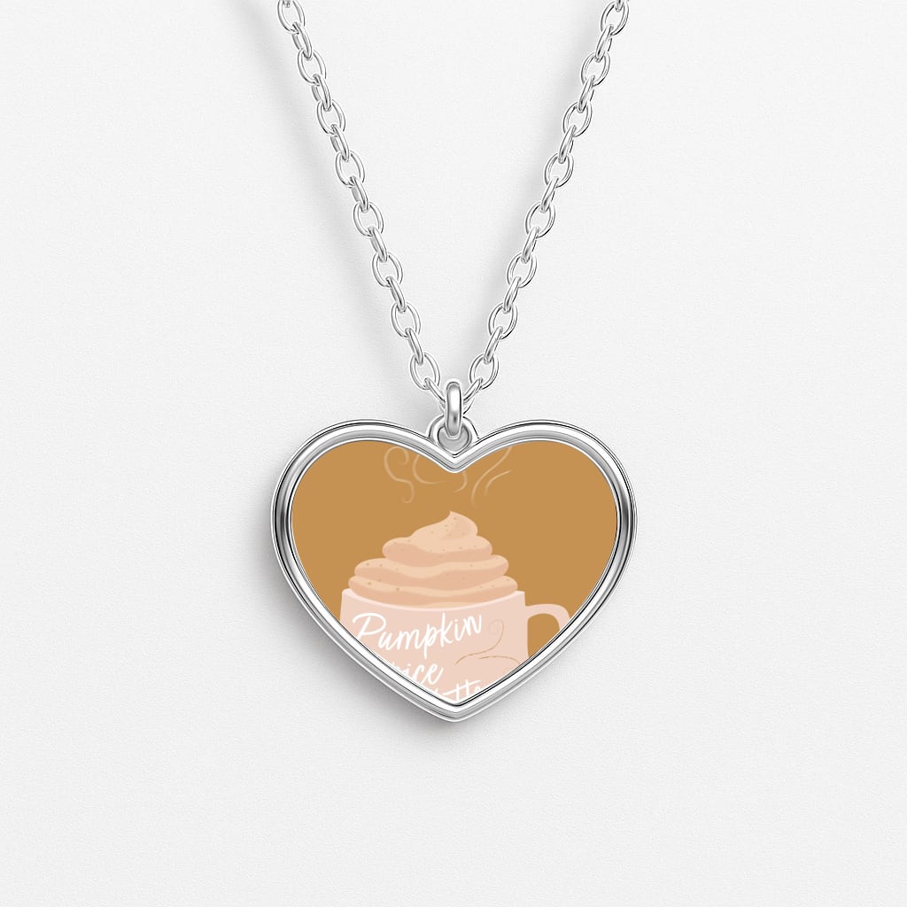 Pumpkin Spice Latte Heart Necklace