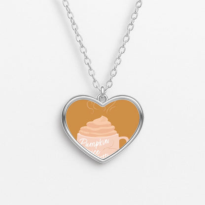 Pumpkin Spice Latte Heart Necklace