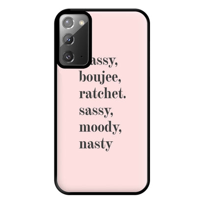 Classy Boujee Ratchet. Sassy Moddy Nasty - TikTok Phone Case for Galaxy Note 20 Ultra