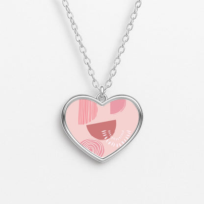 Abstract Geometric I Heart Necklace