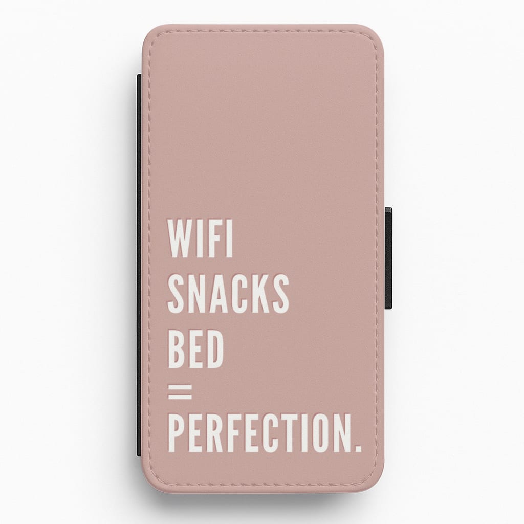 Wifi, Snacks, Bed, Perfection Flip / Wallet Phone Case