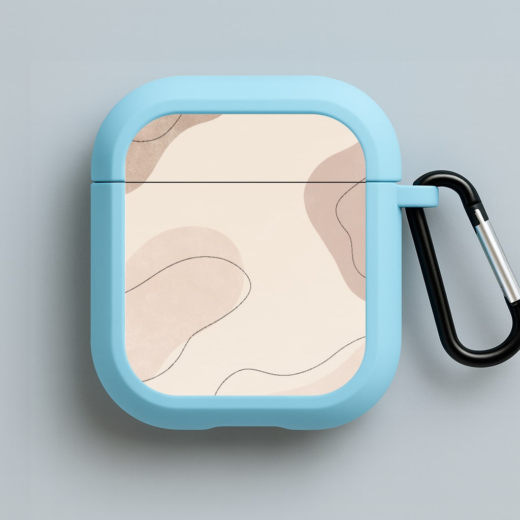 Abstract Beige Blue AirPods Case