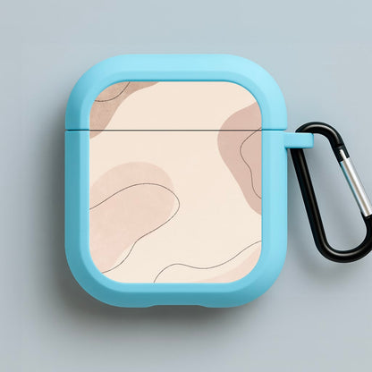 Abstract Beige Blue AirPods Case