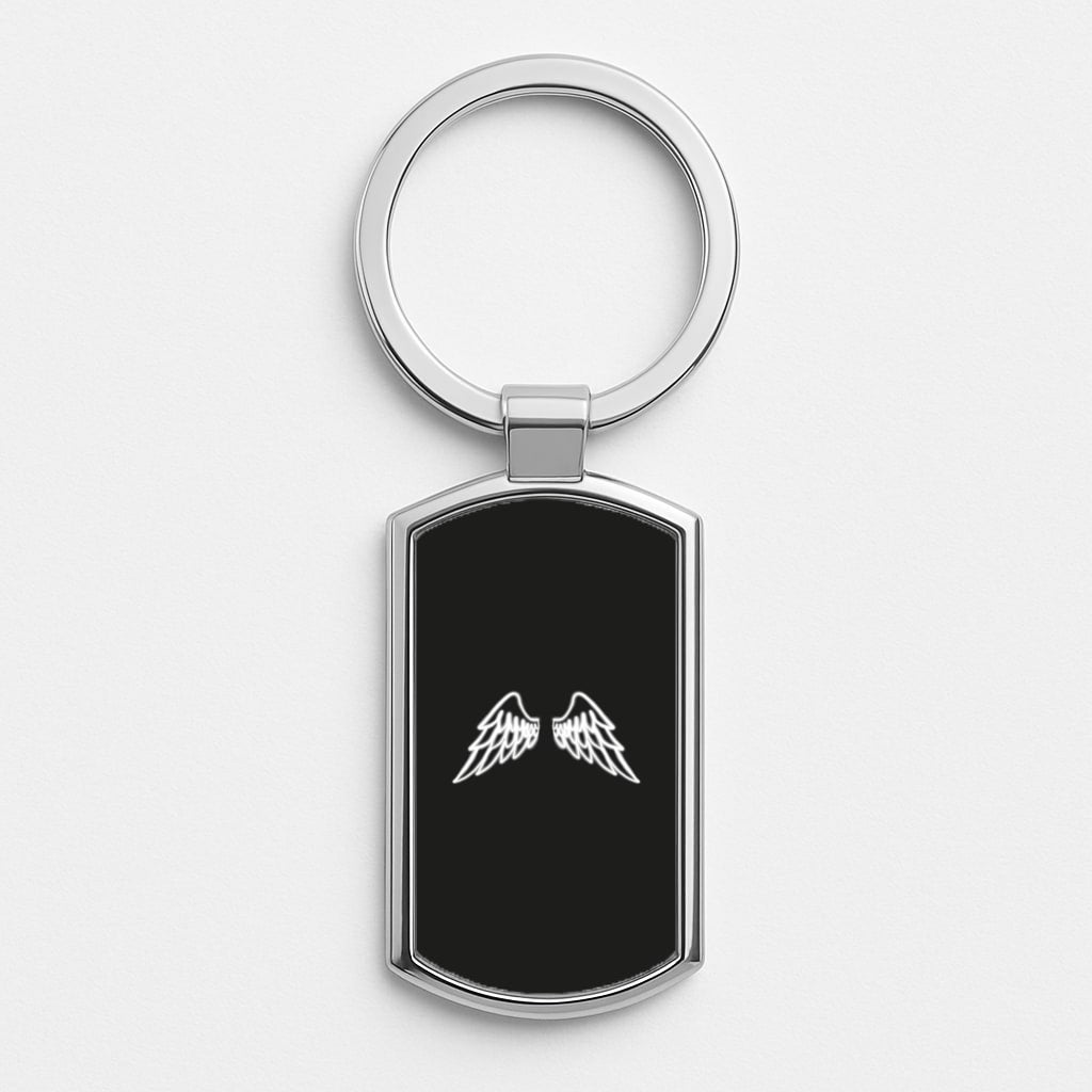 Angel Wings Silver Keyring