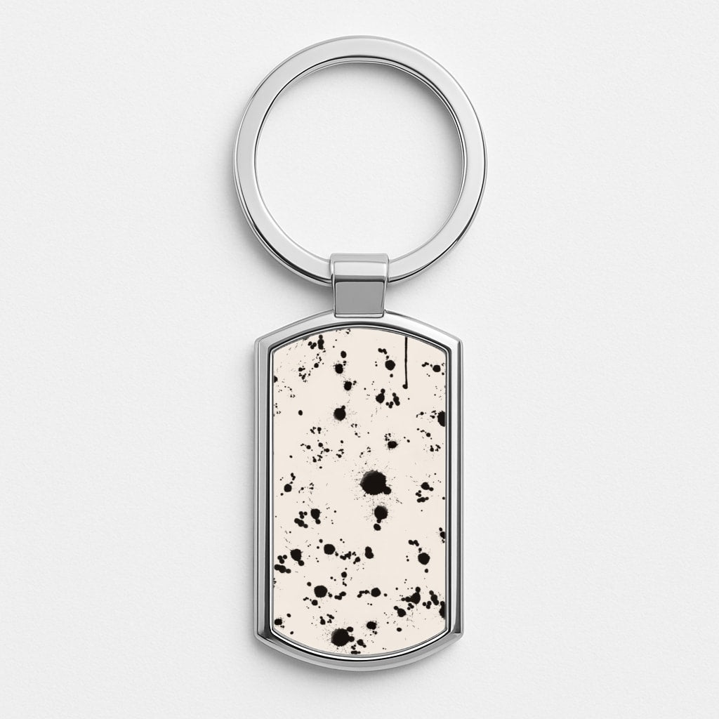 Abstract Pattern XI Silver Keyring