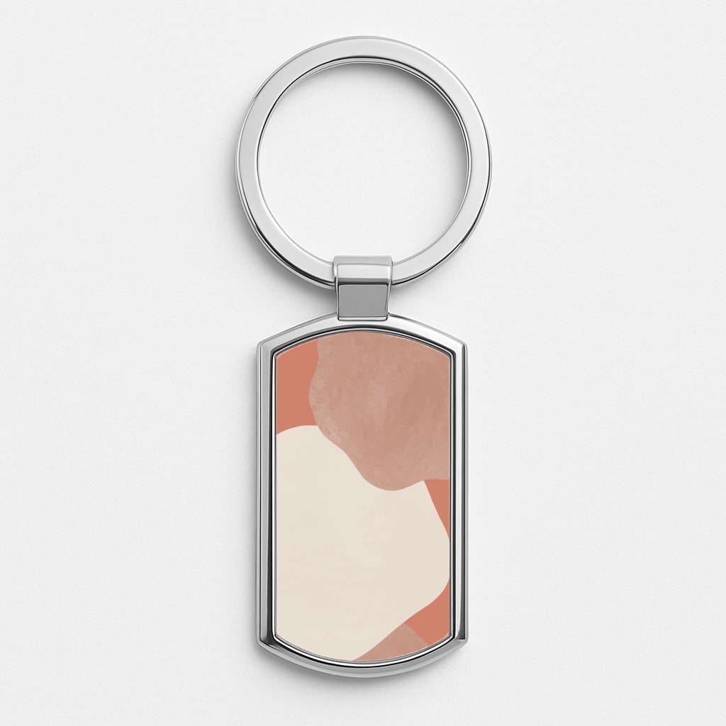 Abstract Pattern XIV Silver Keyring