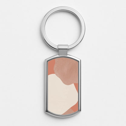 Abstract Pattern XIV Silver Keyring