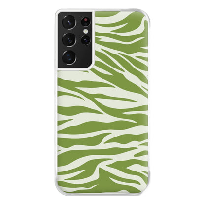 Abstract Green Print Phone Case for Galaxy S21 Ultra