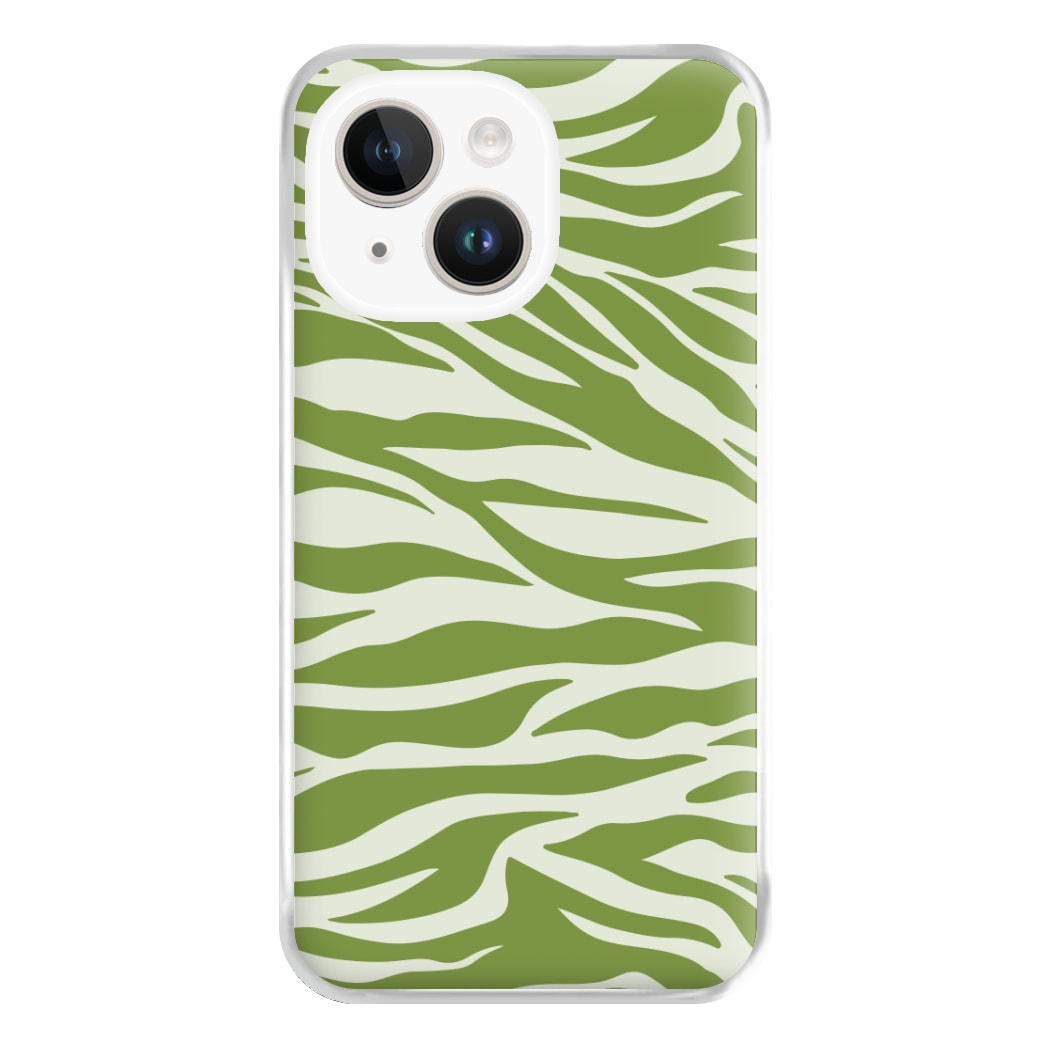 Abstract Green Print Phone Case for iPhone 14 Plus