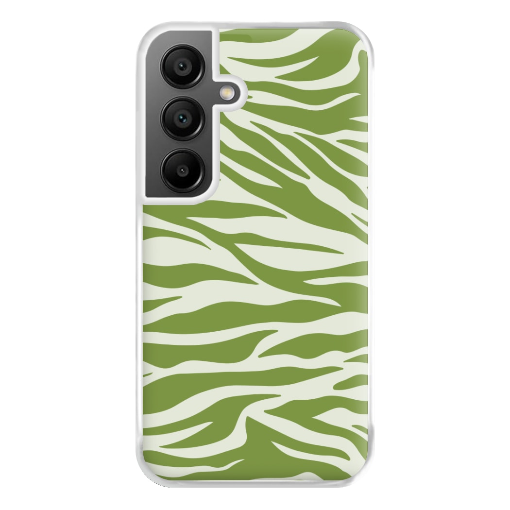 Abstract Green Print Phone Case for Galaxy A55