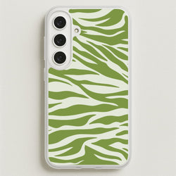 Abstract Green Print Phone Case for Galaxy S25FE