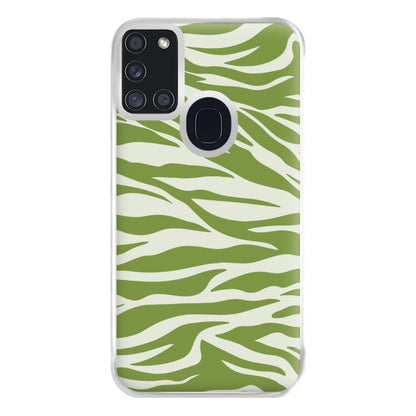 Abstract Green Print Phone Case for Galaxy A21s