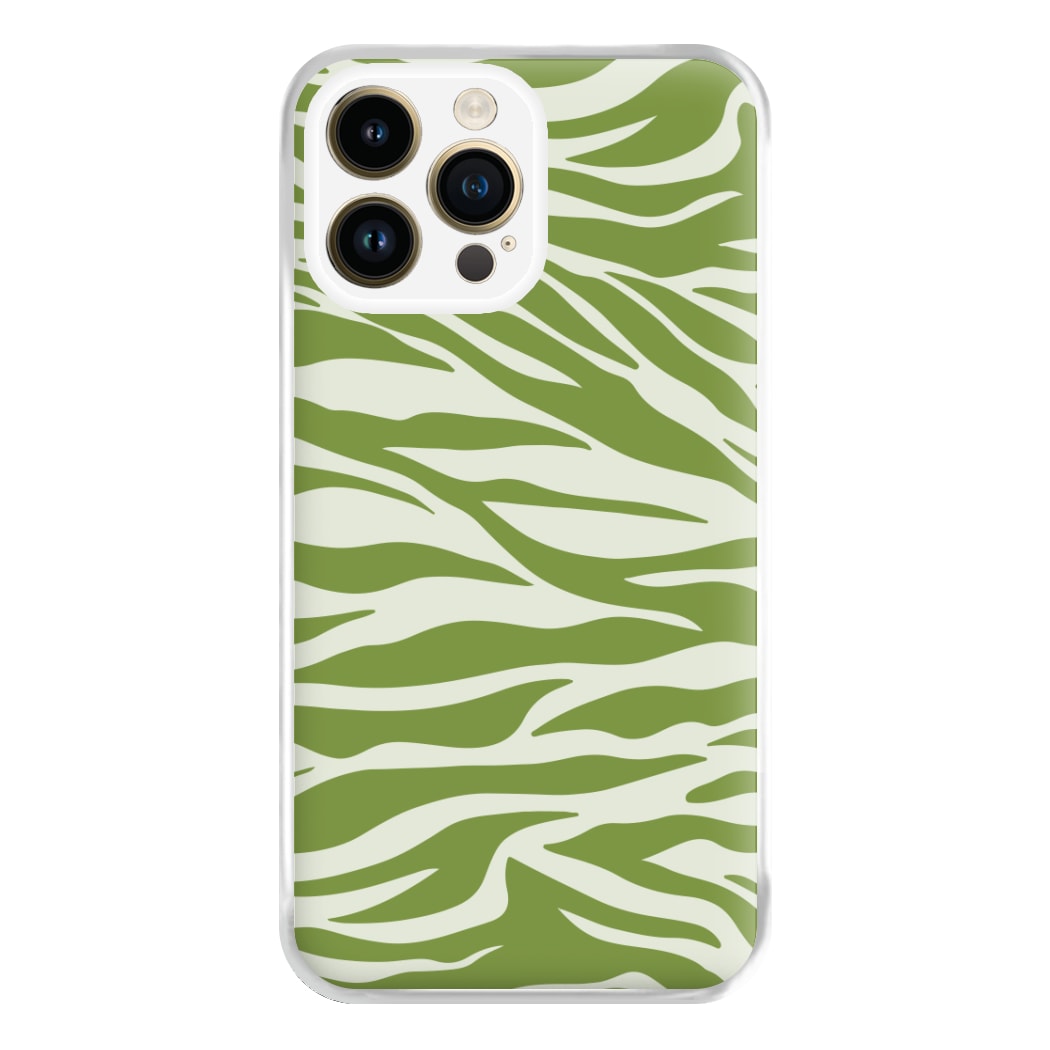 Abstract Green Print Phone Case for iPhone 14 Pro Max