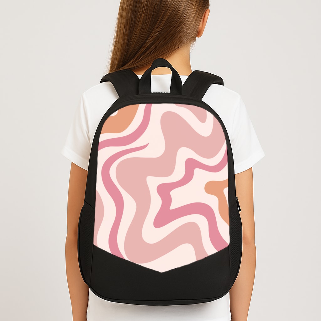 Pink Waves Large School Bag