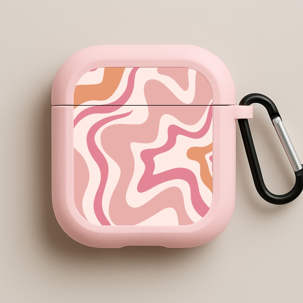 Pink Waves Pink AirPods Case