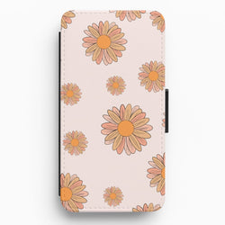 Peach Daisy Flip / Wallet Phone Case
