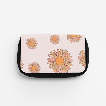 Peach Daisy Pencil Case