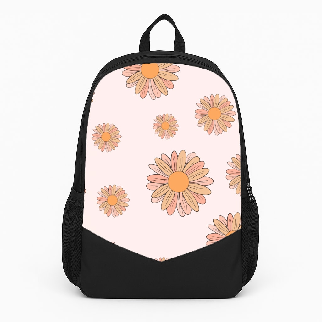 Peach Daisy Large Backpack