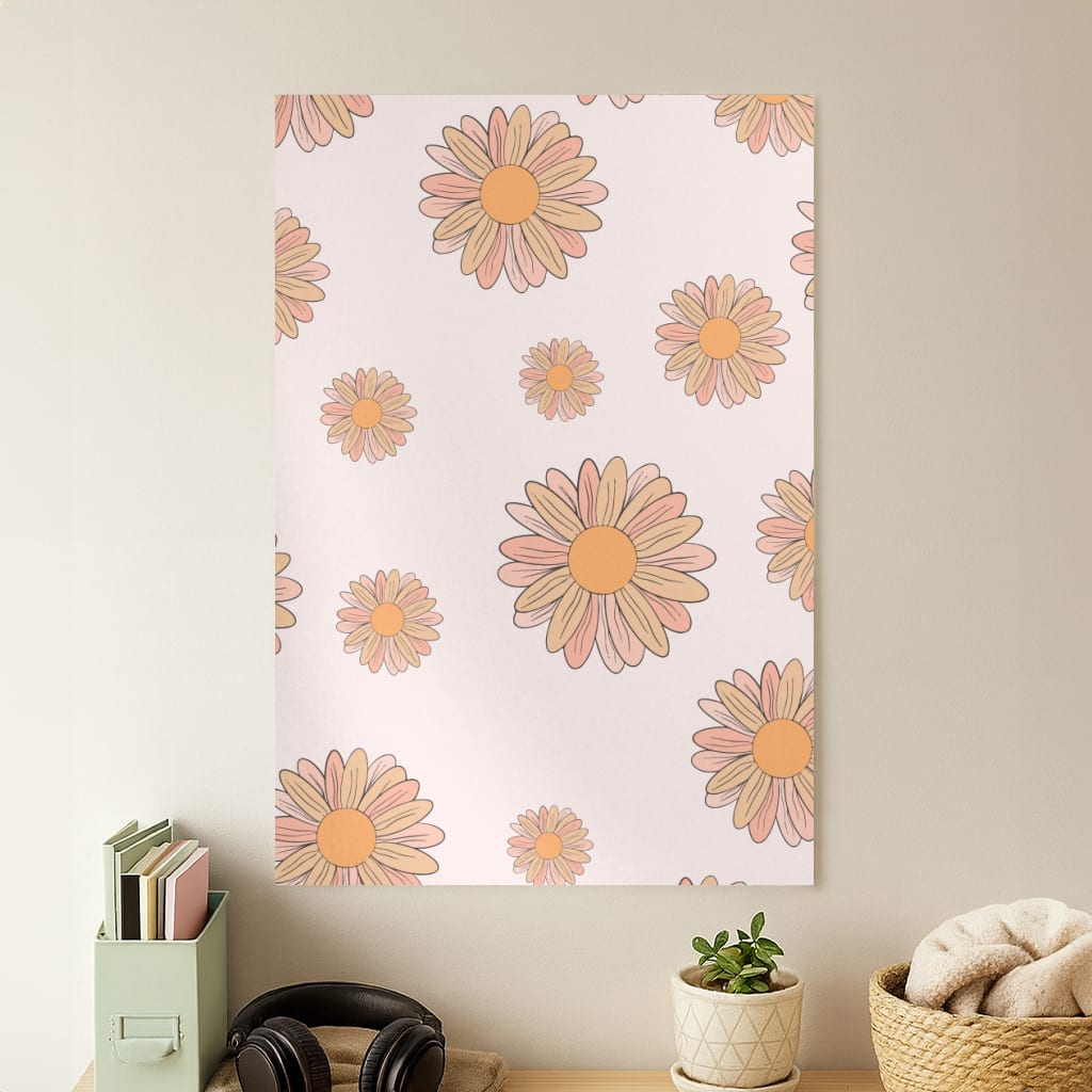 Peach Daisy Poster