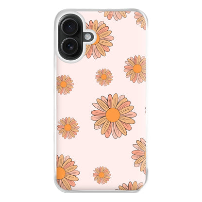 Peach Daisy Phone Case for iPhone 16 Plus