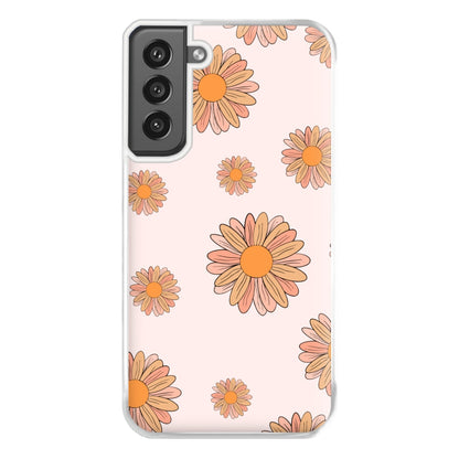 Peach Daisy Phone Case for Galaxy S21FE