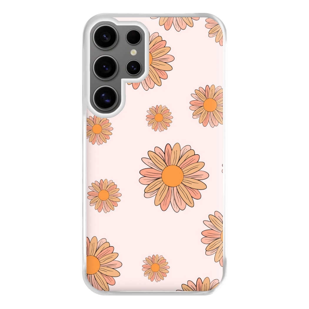 Peach Daisy Phone Case for Galaxy S24 Ultra