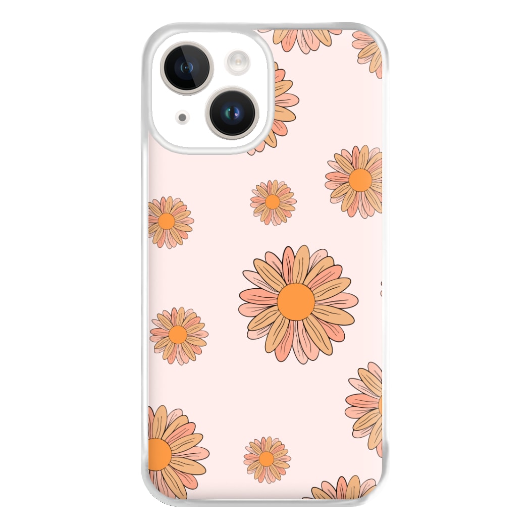 Peach Daisy Phone Case for iPhone 14