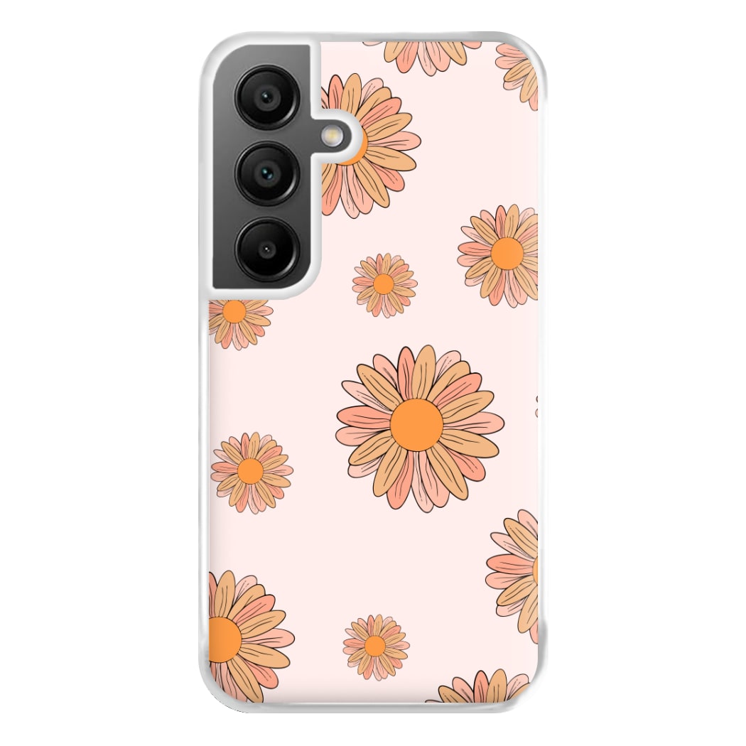 Peach Daisy Phone Case for Galaxy A55