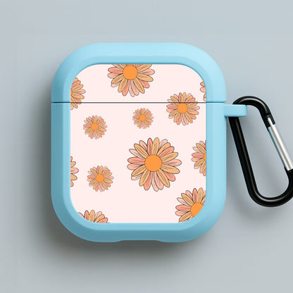Peach Daisy Blue AirPods Case