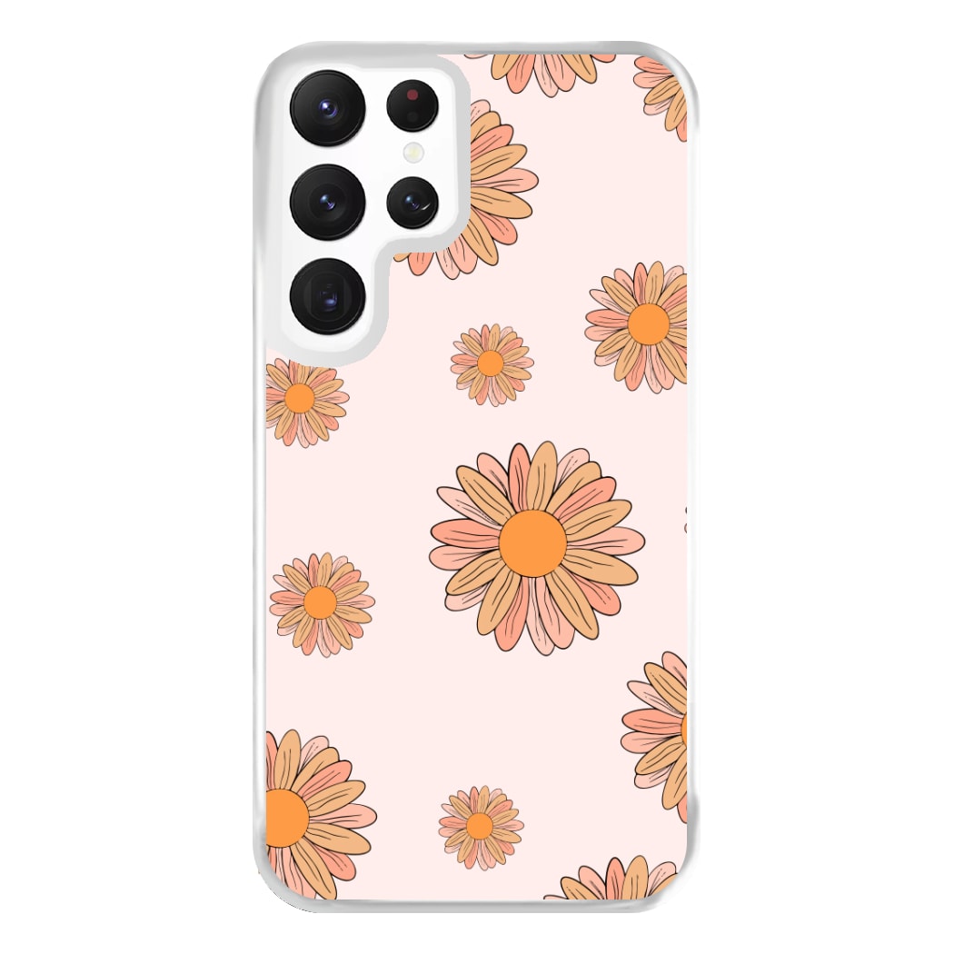 Peach Daisy Phone Case for Galaxy S22 Ultra