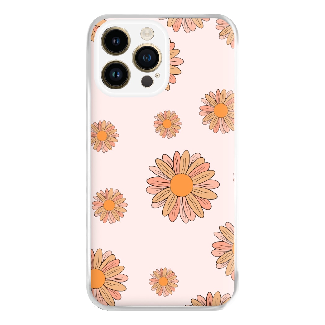 Peach Daisy Phone Case for iPhone 14 Pro Max